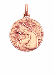 Médaille Maternité Primitive OR ROSE 18 carats / 15 mm