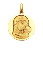 Médaille Notre Dame de Tendresse OR JAUNE 18 carats / 15 mm