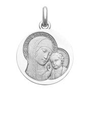 Médaille Maternité Siennoise OR BLANC 18 carats / 22 mm
