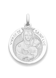 Médaille Vierge de Saint Luc OR BLANC 18 carats / 20 mm