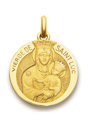 Médaille Vierge de Saint Luc OR JAUNE 18 carats / 18 mm
