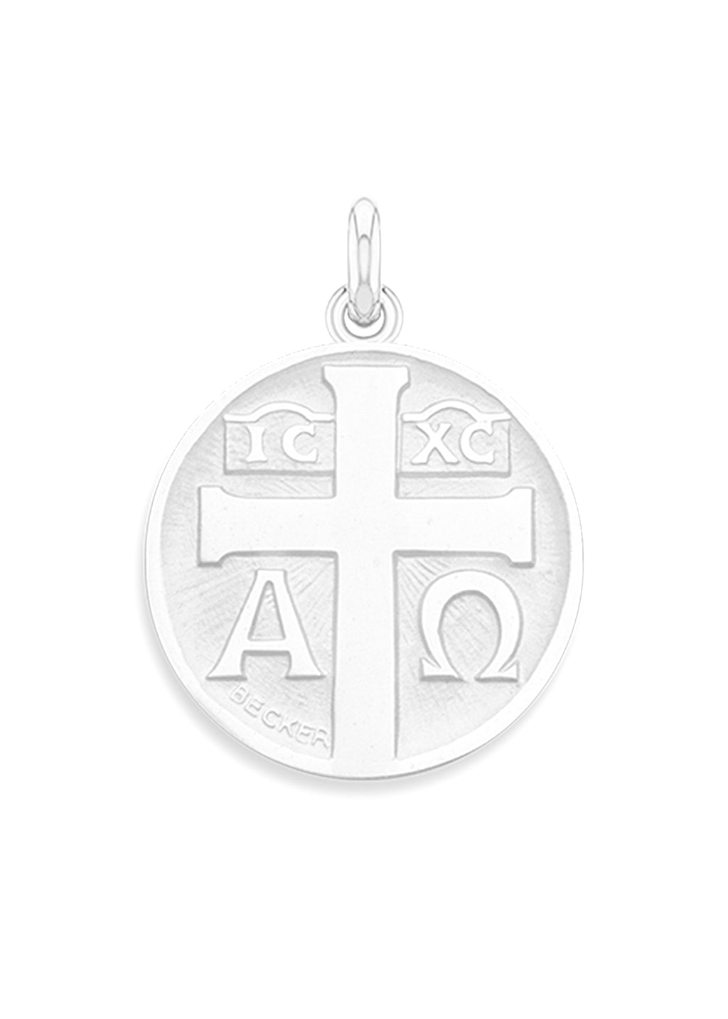 Médaille Symbole Croix OR BLANC 18 carats / 22 mm