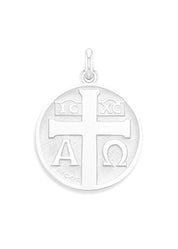 Médaille Symbole Croix OR BLANC 18 carats / 22 mm
