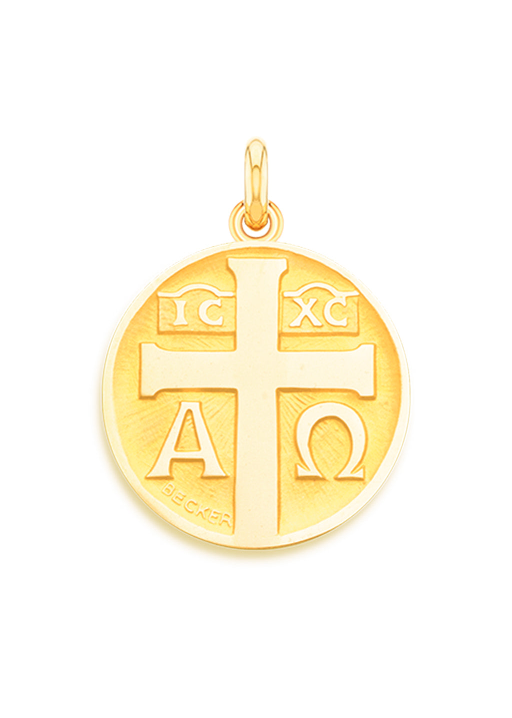 Médaille Symbole Croix OR JAUNE 18 carats / 15 mm