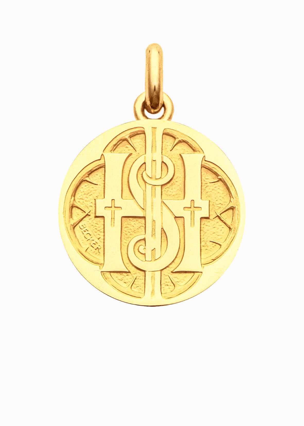 Médaille Monogramme du Christ OR JAUNE 18 carats / 15 mm