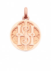 Médaille Monogramme du Christ OR ROSE 18 carats / 15 mm