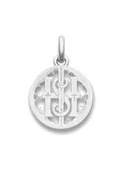 Médaille Monogramme du Christ ajourée OR BLANC 18 carats / 18 mm