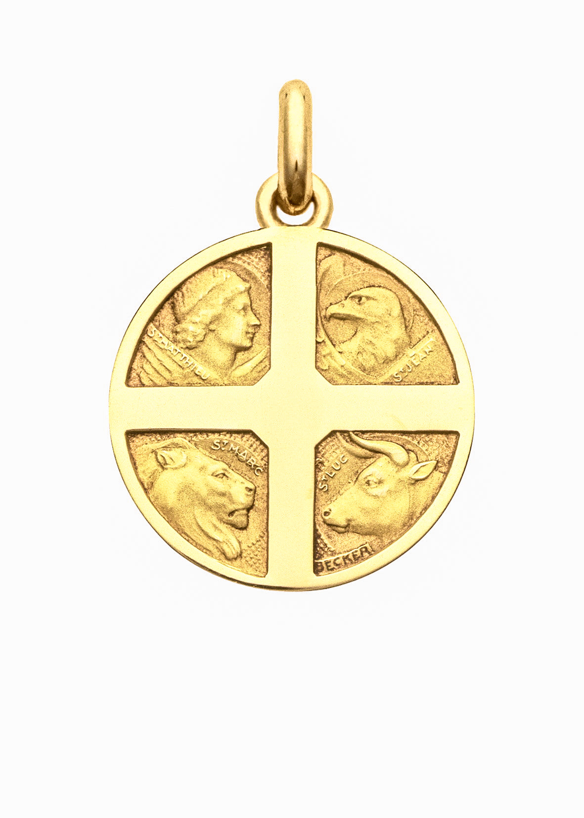 Médaille 4 évangélistes OR JAUNE 18 carats / 15 mm
