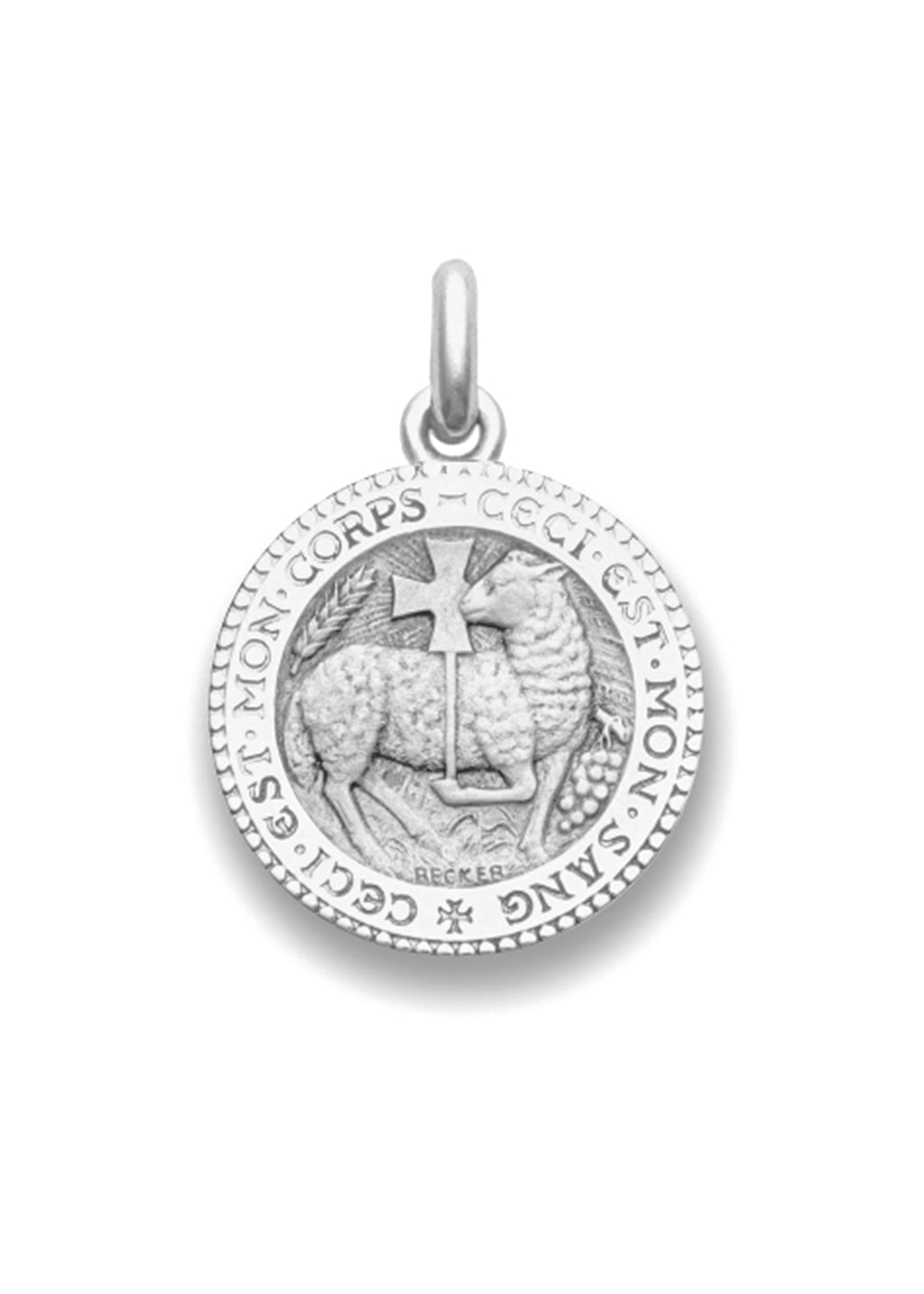 Pendentif  Agneau Mystique OR BLANC 18 carats / 20 mm