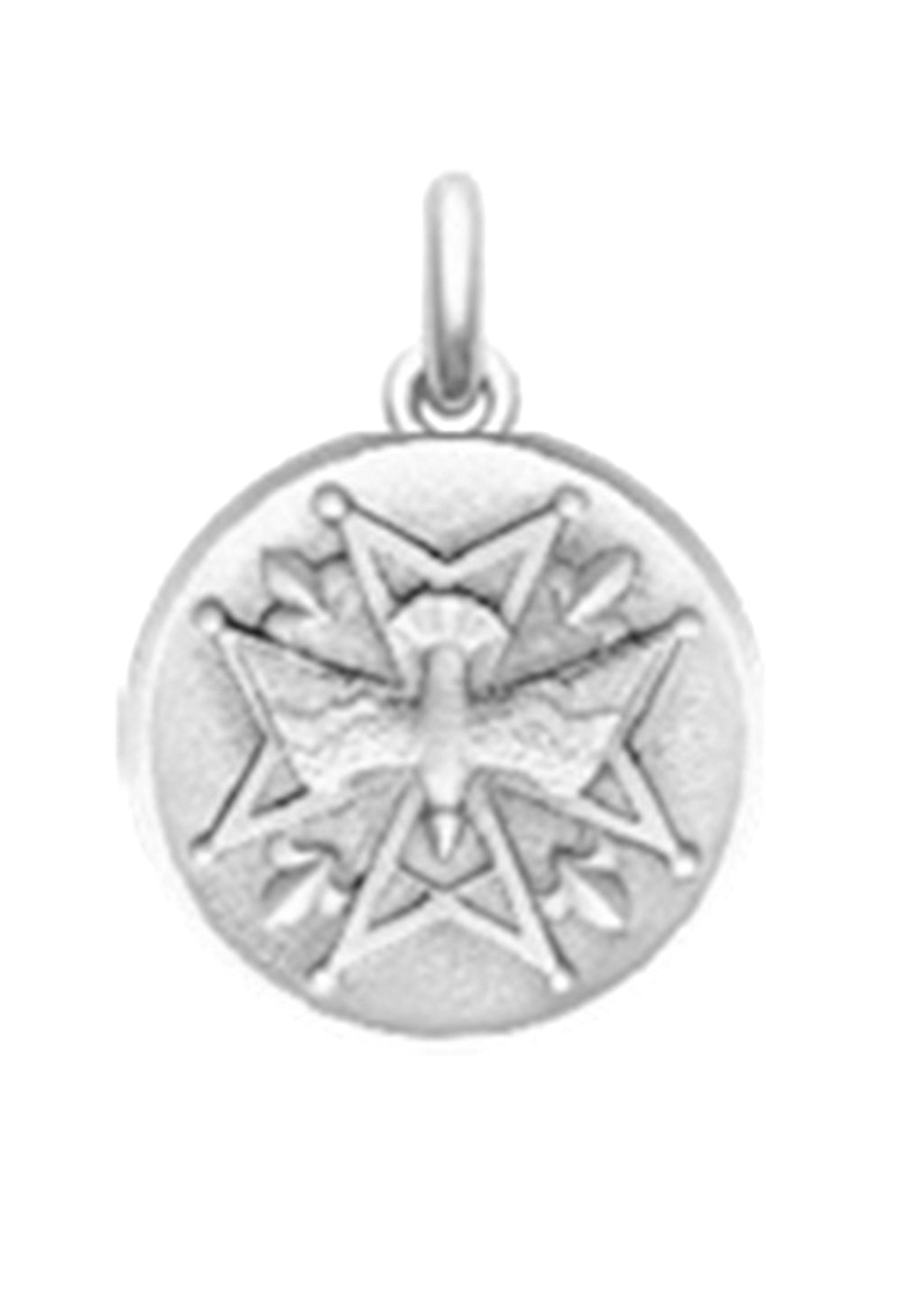 Médaille Huguenote OR BLANC 18 carats / 22 mm