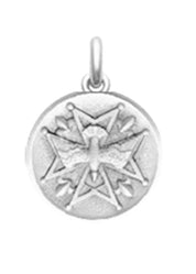 Médaille Huguenote OR BLANC 18 carats / 22 mm