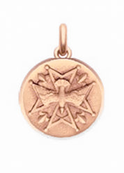 Médaille Huguenote OR BLANC 18 carats / 15 mm