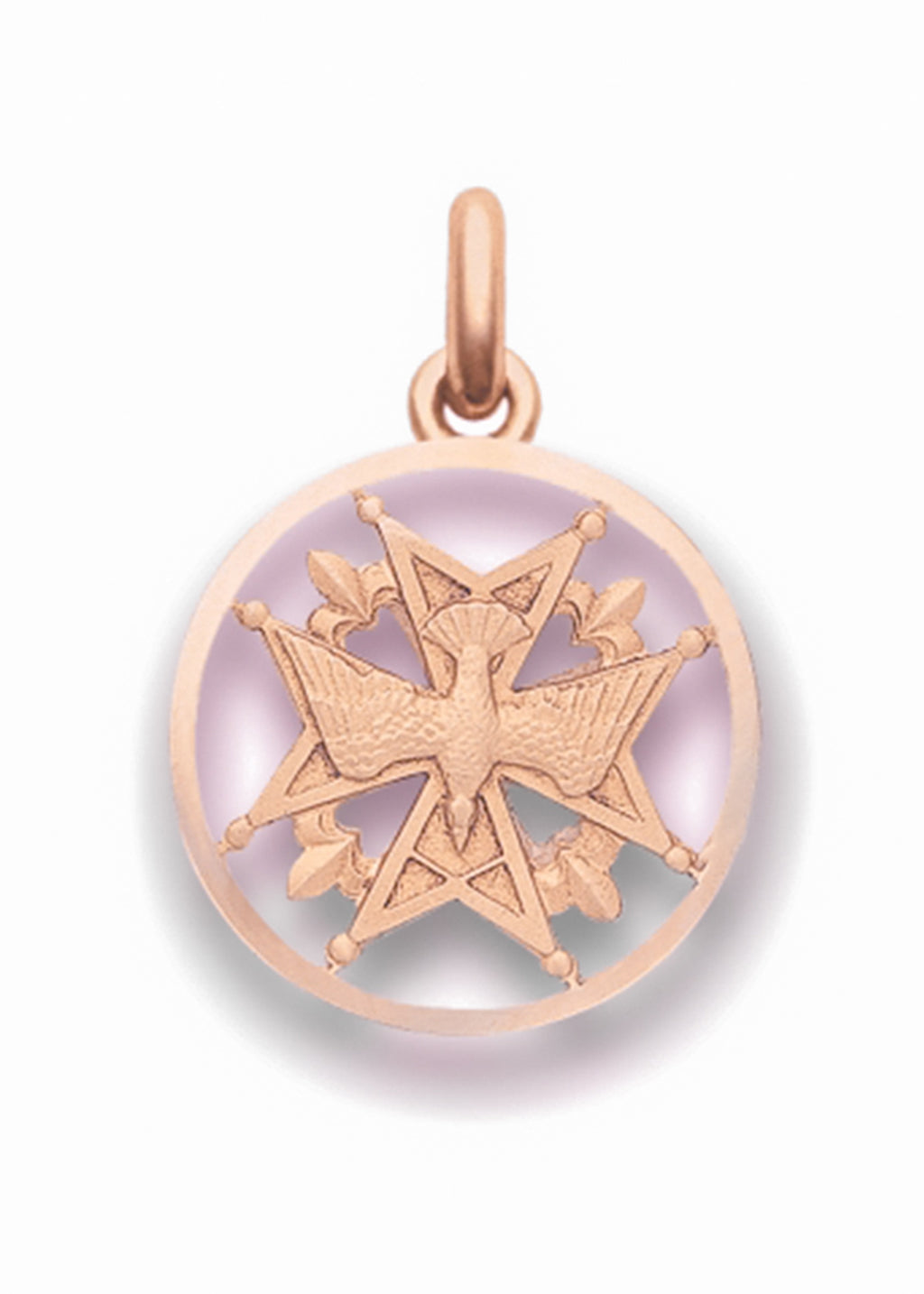 Médaille Huguenote OR BLANC 18 carats / 15 mm