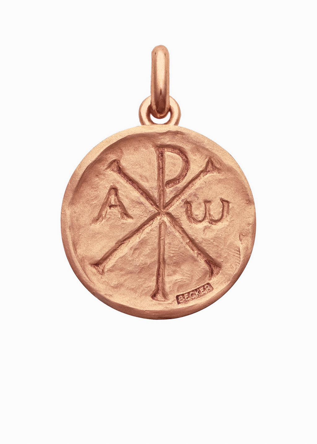 Médaille Chrisme OR ROSE 18 carats / 15 mm