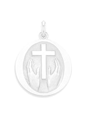 Médaille Credo Deo OR BLANC 18 carats / 22 mm