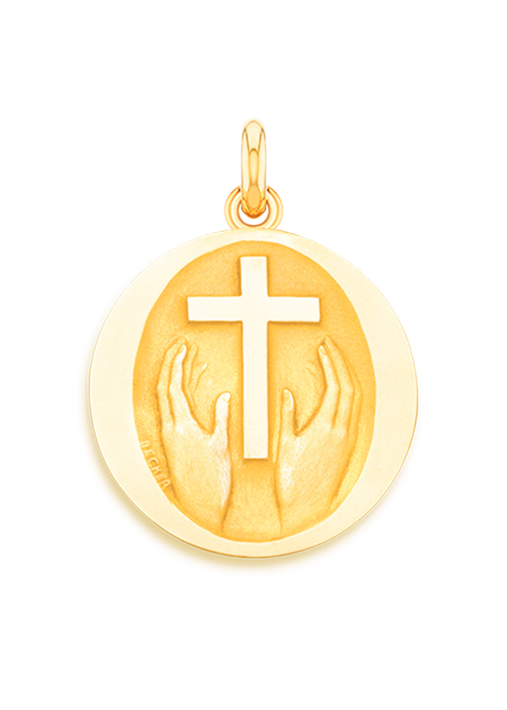 Médaille Credo Deo OR JAUNE 18 carats / 15 mm