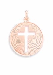 Striped and openwork cross medal