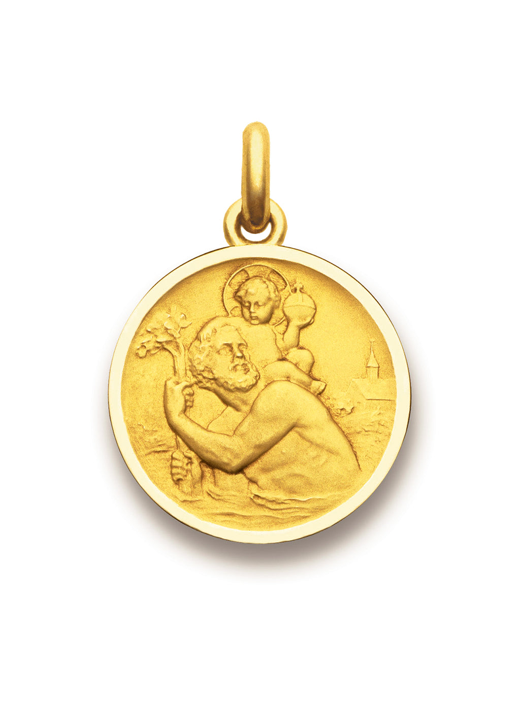 Médaille Saint Christophe espérance OR JAUNE 18 carats / 10 mm