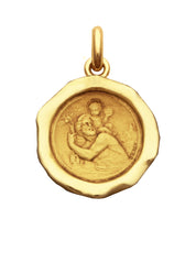 Médaille Saint Christophe cachet OR JAUNE 18 carats / 16 mm