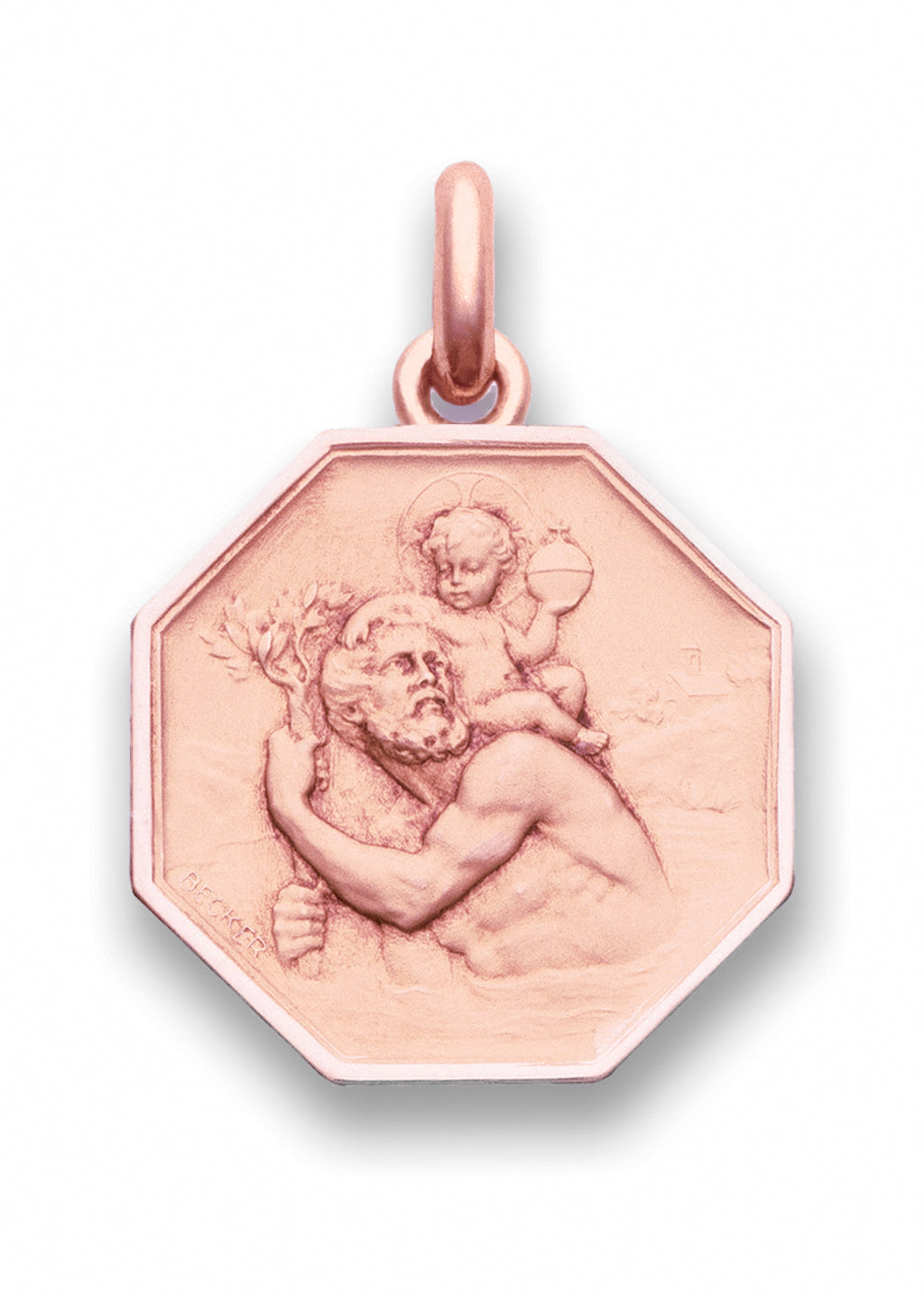Octagonal Saint Christopher Medal