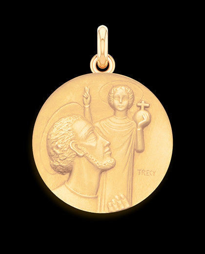 Médaille Saint Christophe Trécy OR ROSE 750 / 23 mm