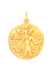 Médaille Roch Saint Christophe OR JAUNE 18 carats / 17 mm