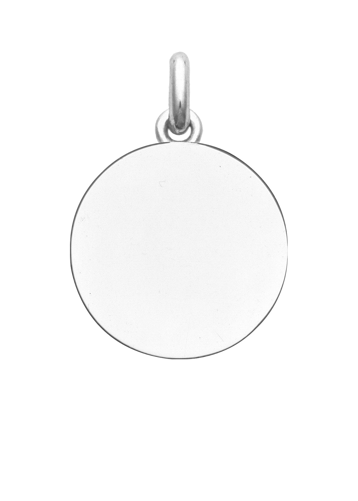 Médaille Unie Polie OR BLANC 18 carats / 30 mm
