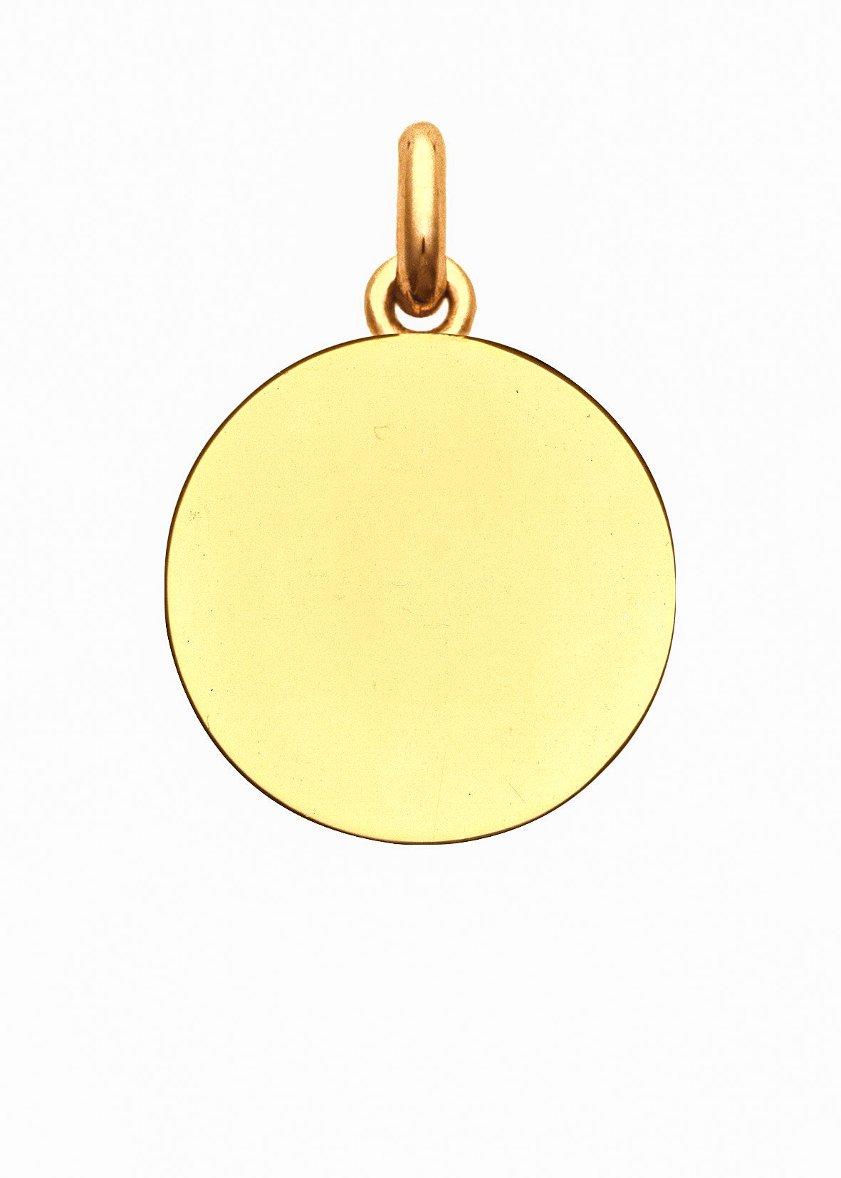 Médaille Unie Polie OR JAUNE 18 carats / 15 mm
