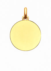 Médaille Unie Polie OR JAUNE 18 carats / 15 mm