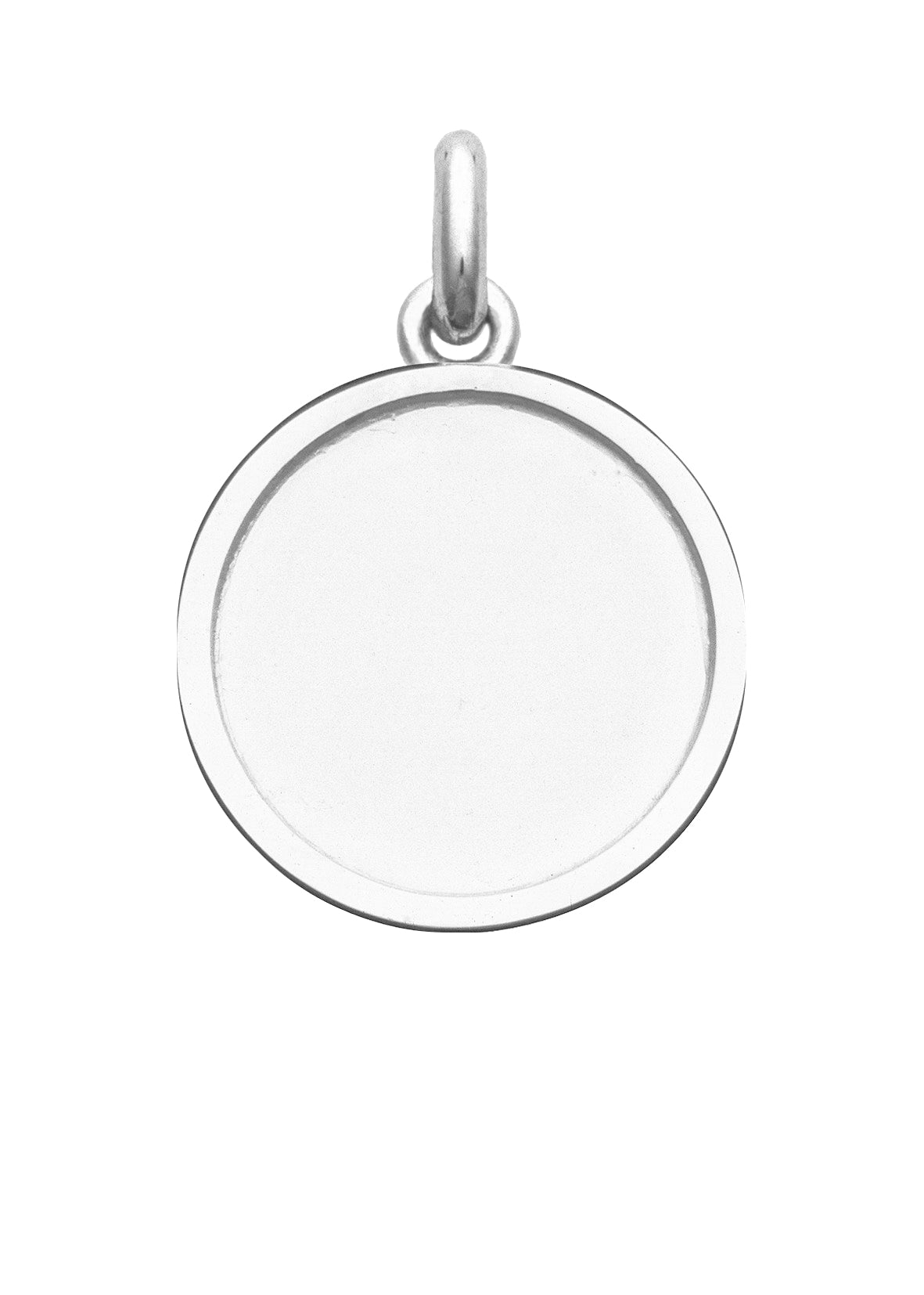 Médaille Laïque OR BLANC 18 carats / 25 mm