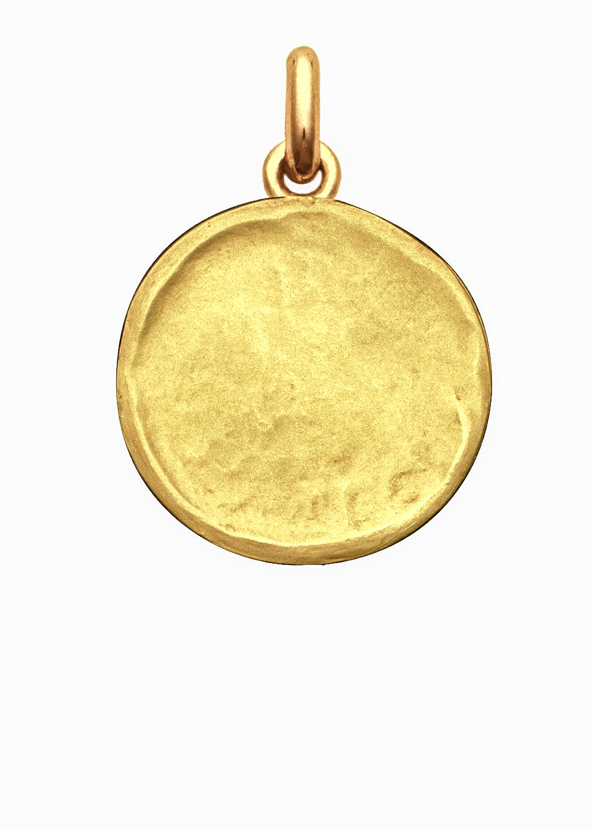 Médaille Unie Martelée OR JAUNE 750 / 16 mm