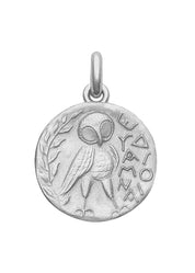 Médaille Sceau Athénien OR BLANC 18 carats / 22 mm