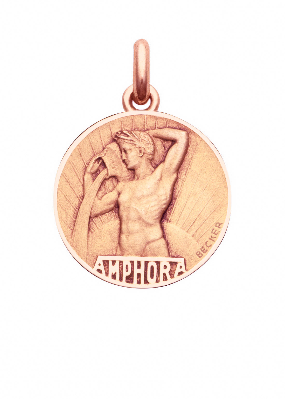 Médaille Signe du Verseau OR ROSE 18 carats / 15 mm