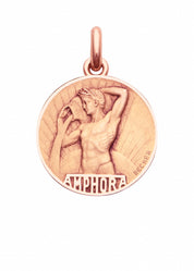 Médaille Signe du Verseau OR ROSE 18 carats / 15 mm