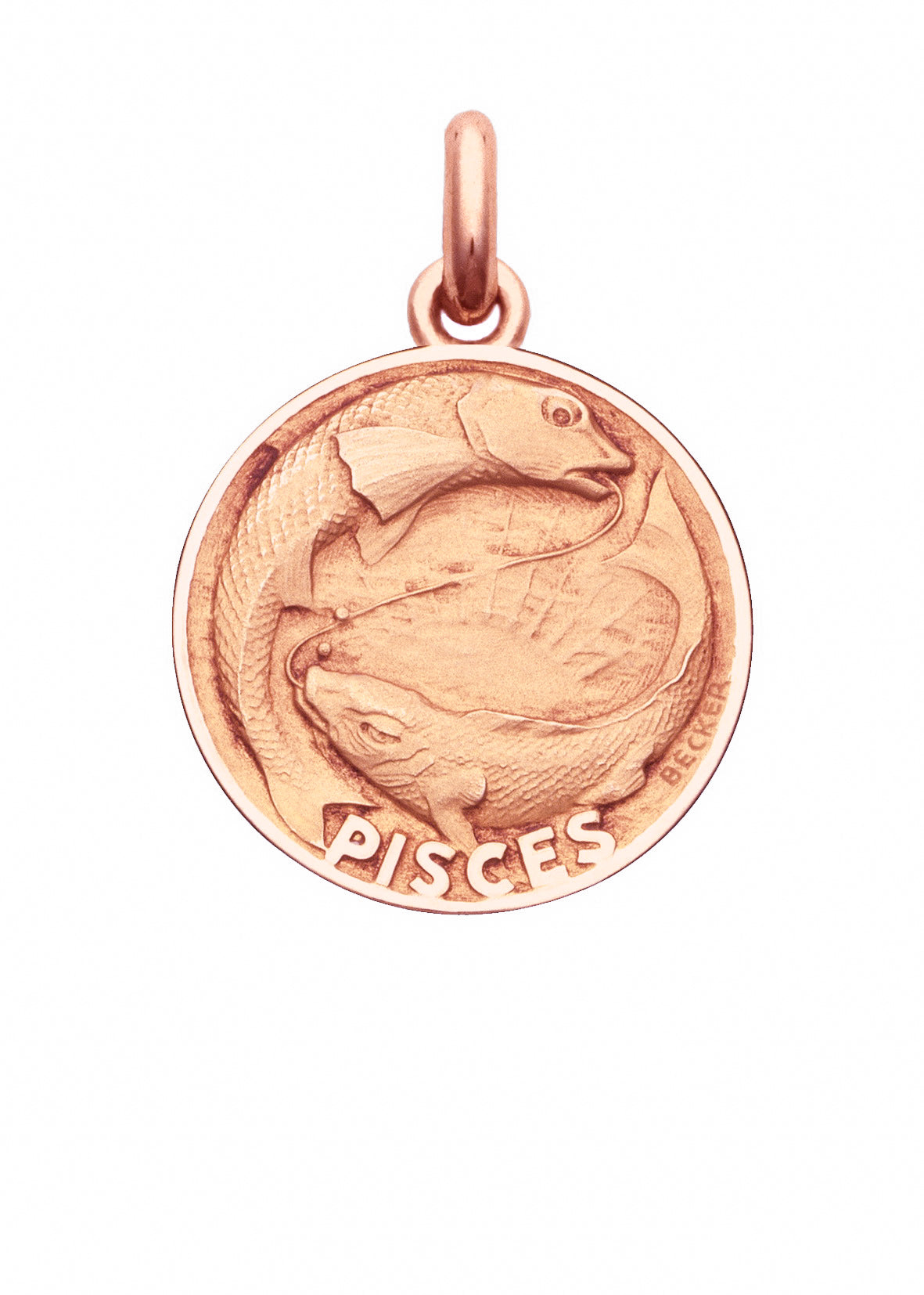 Médaille Signe du Poissons OR ROSE 18 carats / 15 mm