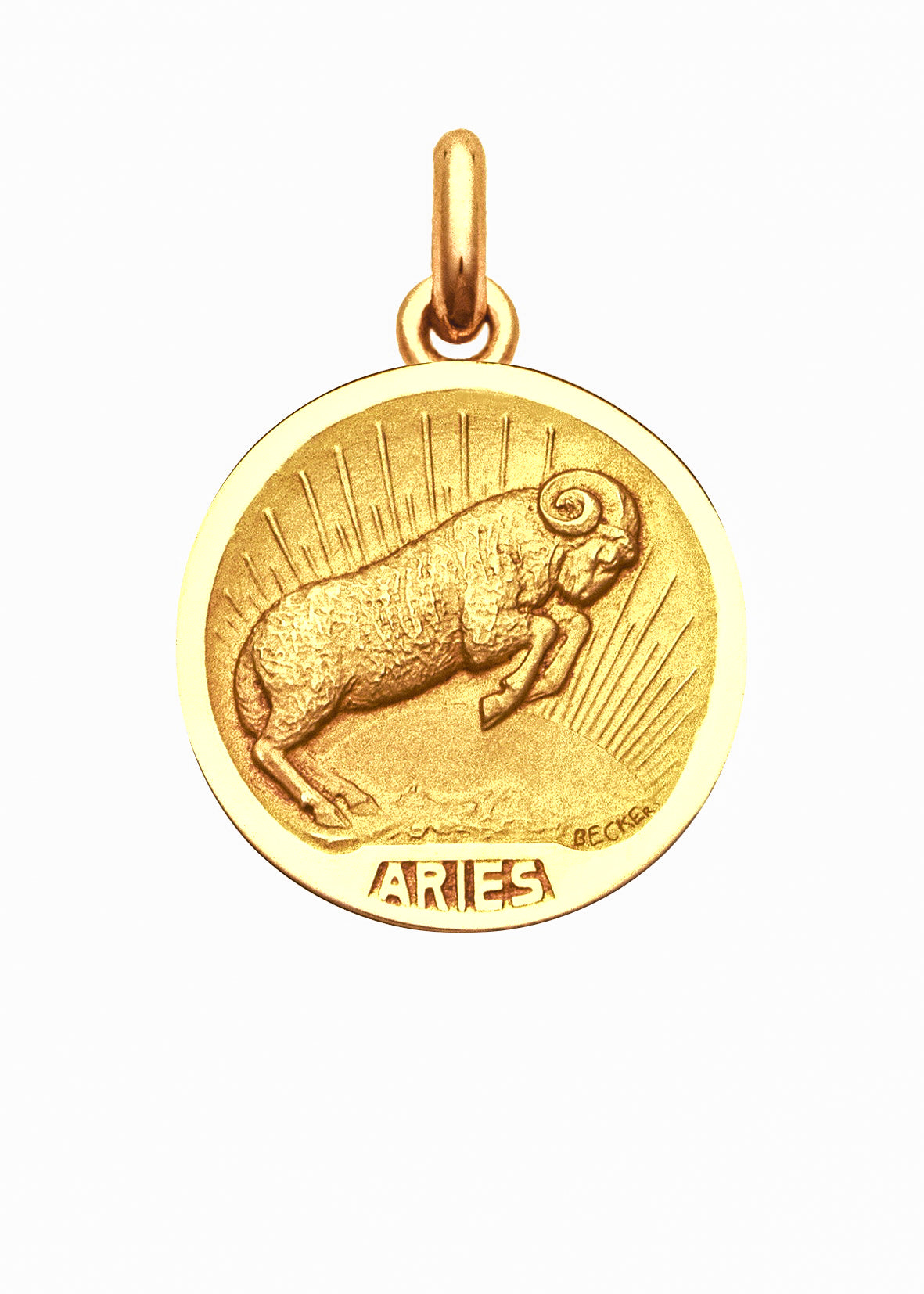 Médaille Signe Bélier OR JAUNE 18 carats / 15 mm