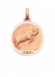 Médaille Signe Bélier OR ROSE 18 carats / 15 mm
