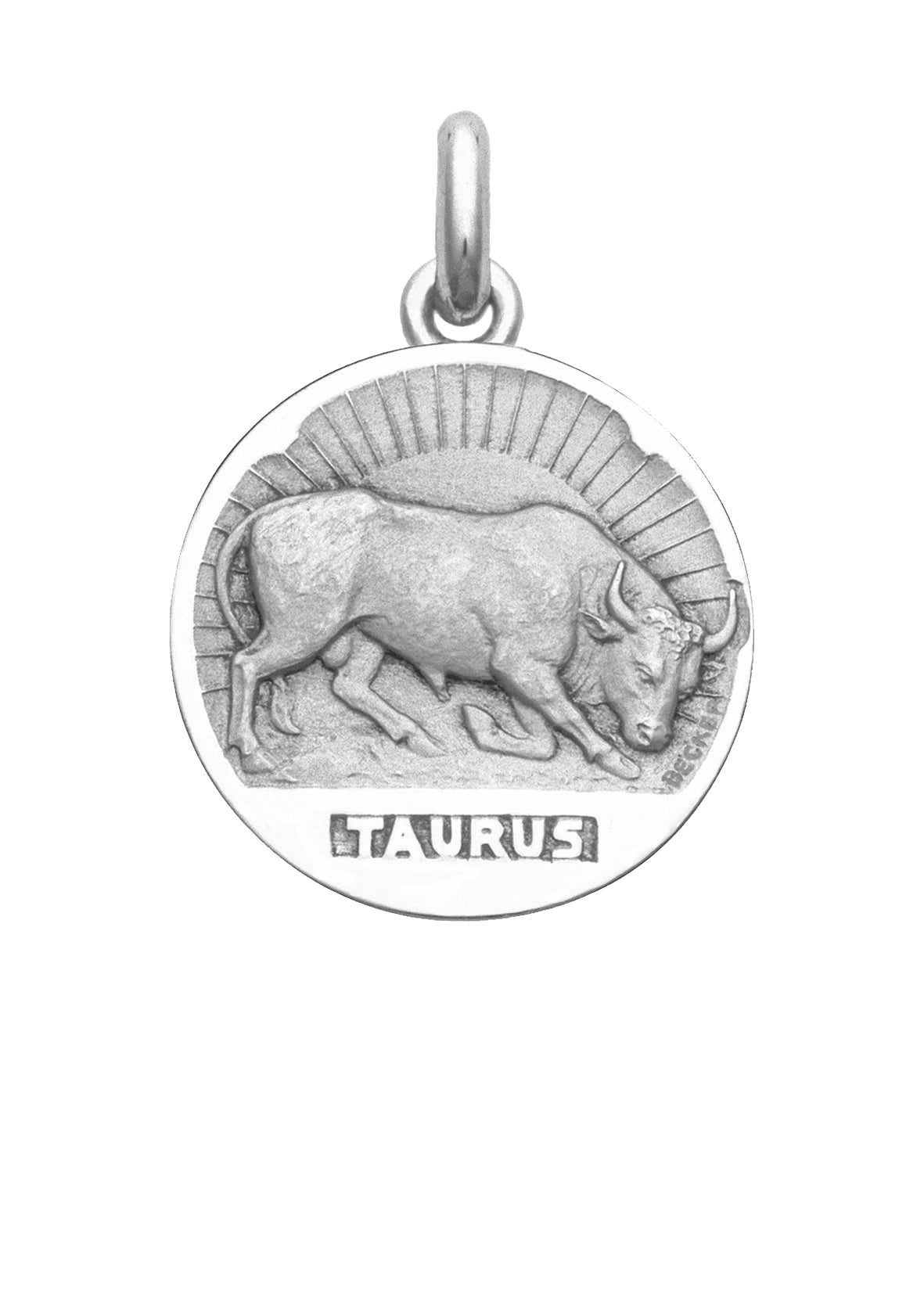 Médaille Signe du Taureau OR BLANC 18 carats / 35 mm