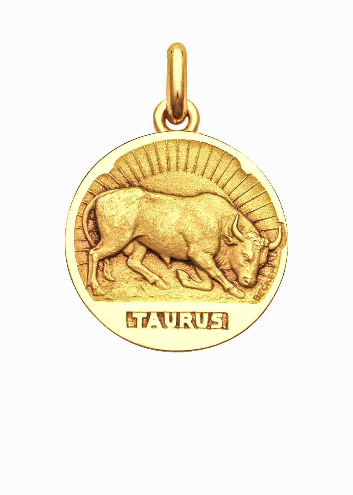 Médaille Signe du Taureau OR JAUNE 18 carats / 15 mm