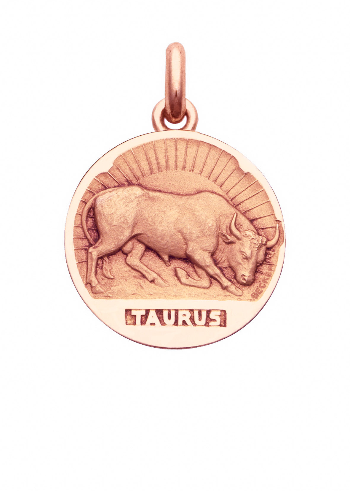 Médaille Signe du Taureau OR ROSE 18 carats / 15 mm