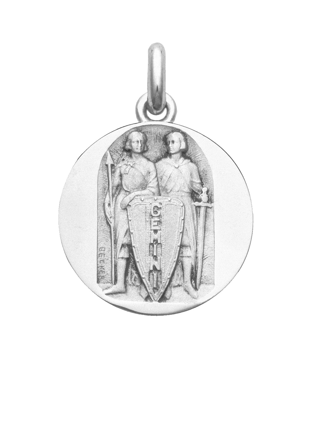 Médaille Signe du Gémeaux OR BLANC 18 carats / 35 mm