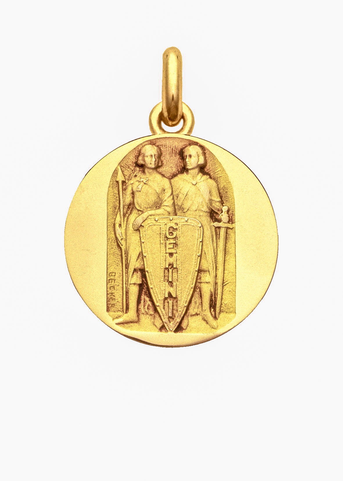 Médaille Signe du Gémeaux OR JAUNE 18 carats / 15 mm