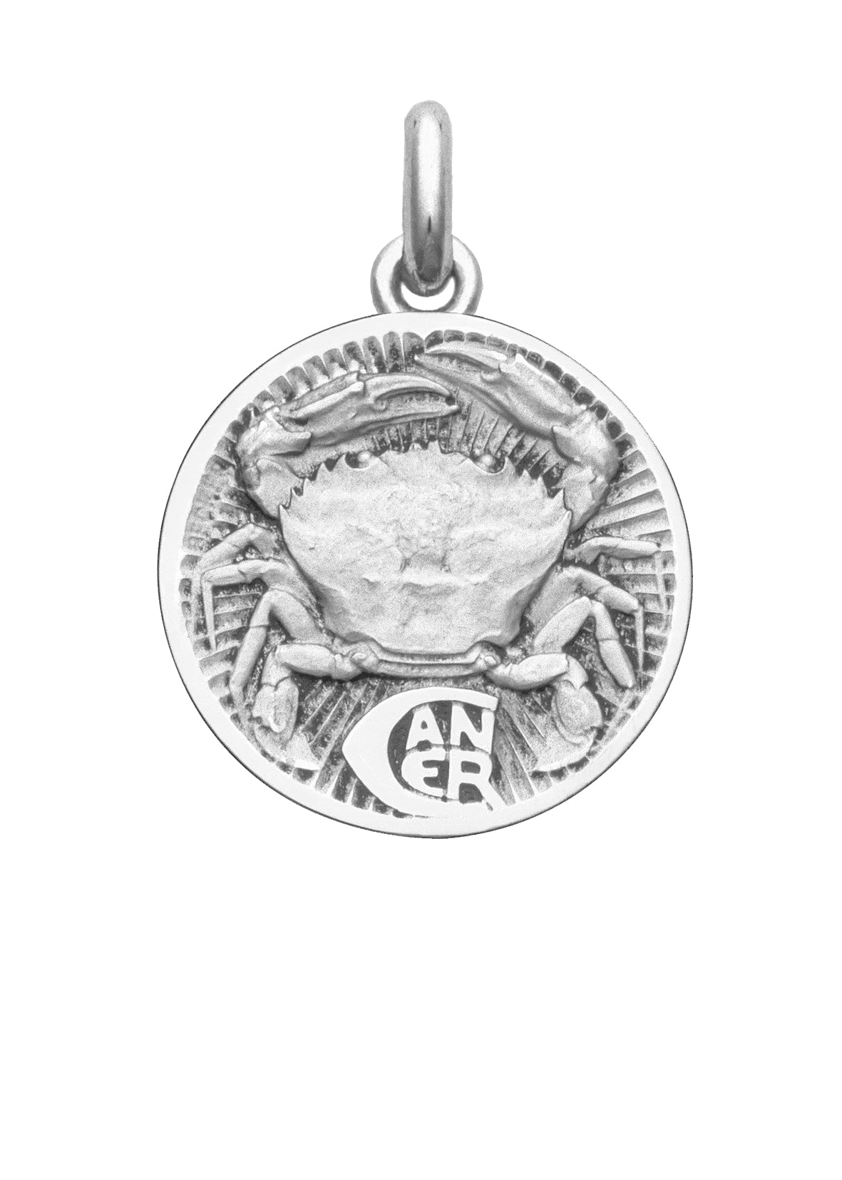 Médaille Signe du Cancer OR BLANC 18 carats / 35 mm