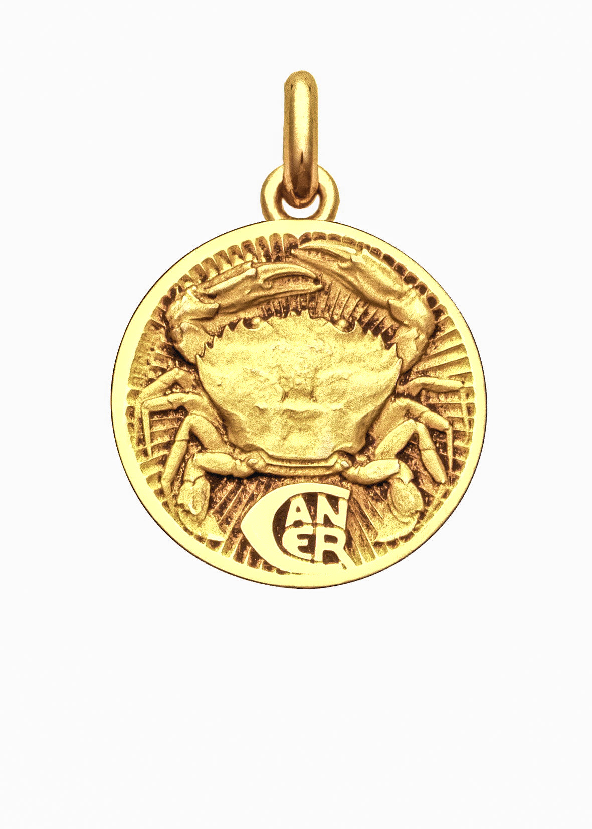 Médaille Signe du Cancer OR JAUNE 18 carats / 15 mm