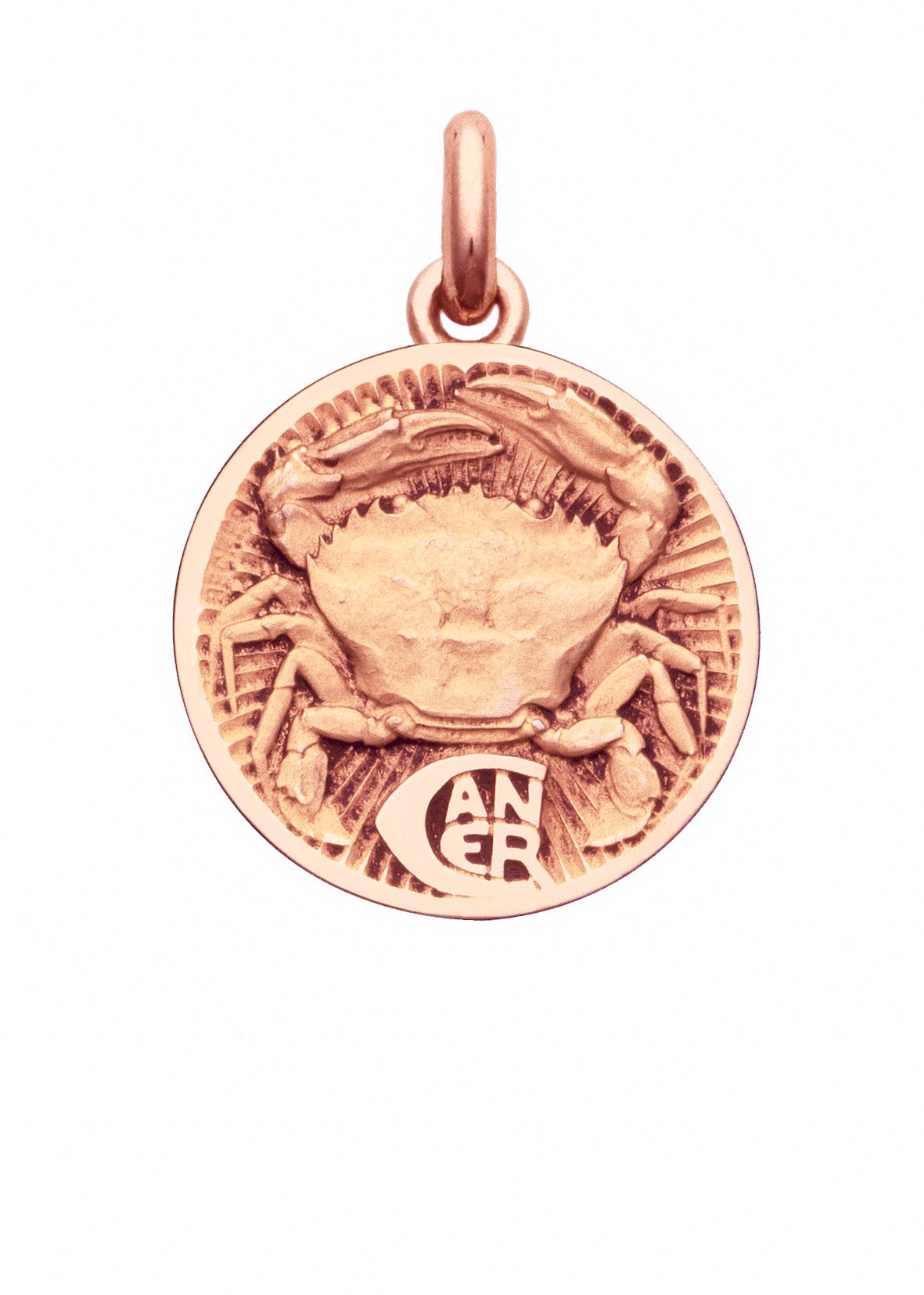 Médaille Signe du Cancer OR ROSE 18 carats / 15 mm
