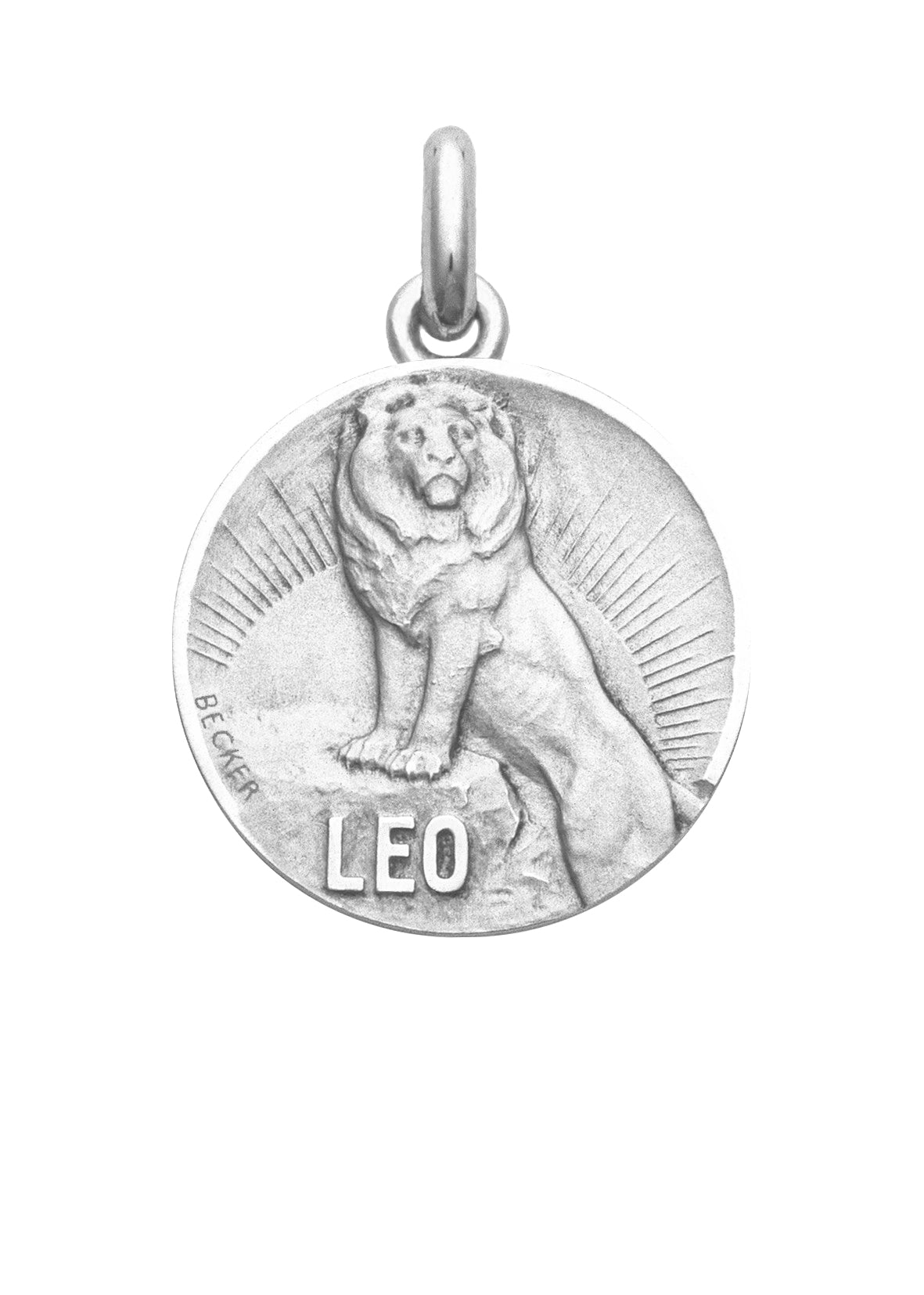 Médaille Signe du Lion OR BLANC 18 carats / 35 mm