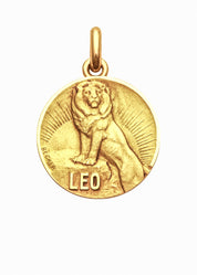 Médaille Signe du Lion OR JAUNE 18 carats / 15 mm