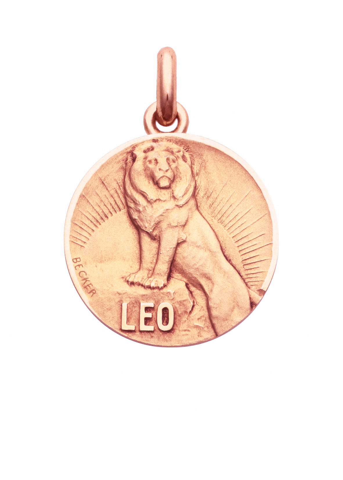 Médaille Signe du Lion OR ROSE 18 carats / 15 mm