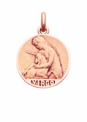 Médaille Signe du Vierge OR ROSE 18 carats / 15 mm