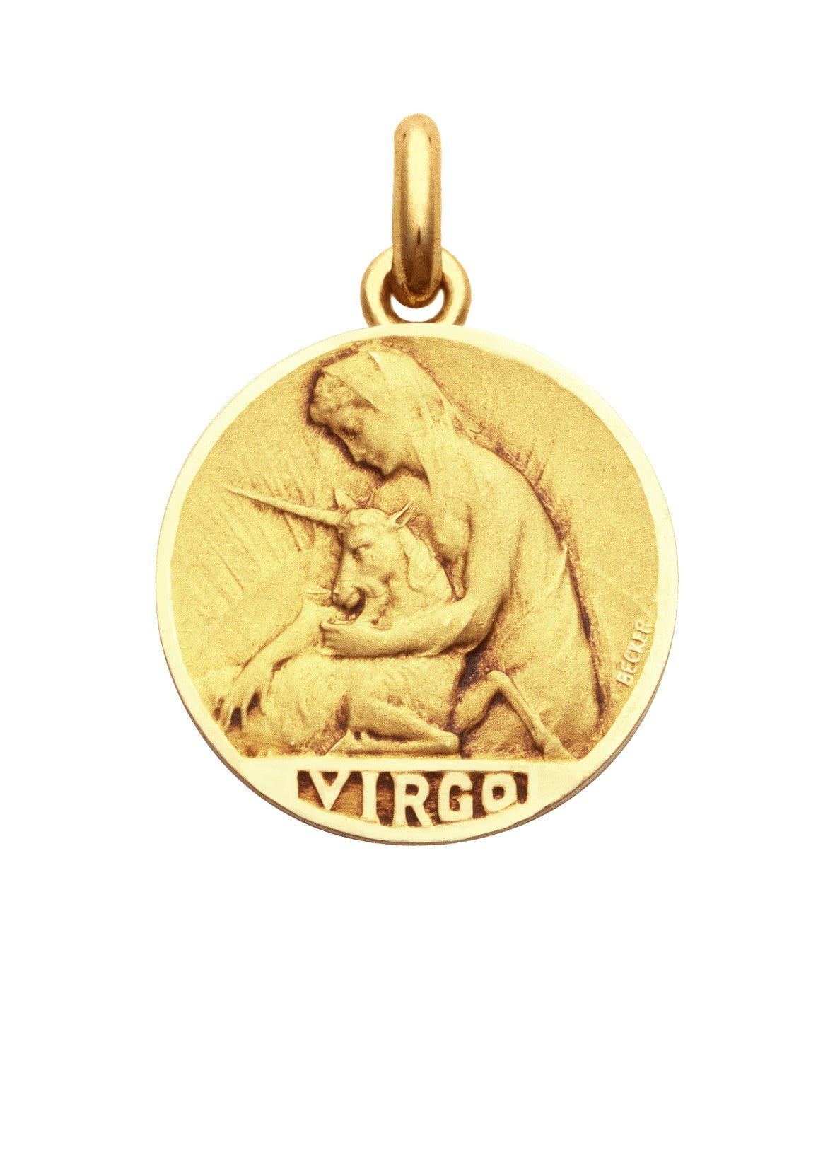 Médaille Signe du Vierge OR ROSE 750 / 35 mm